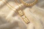 Scapolare tradizionale Madonna del Carmine e Sacro Cuore con catena in oro giallo 18 kt