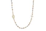 Rosario collana trinity diamantato con la Medaglia Miracolosa in oro 18 kt