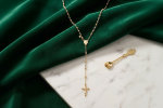 Rosario trinity diamantato con la Medaglia Miracolosa in oro 18 kt