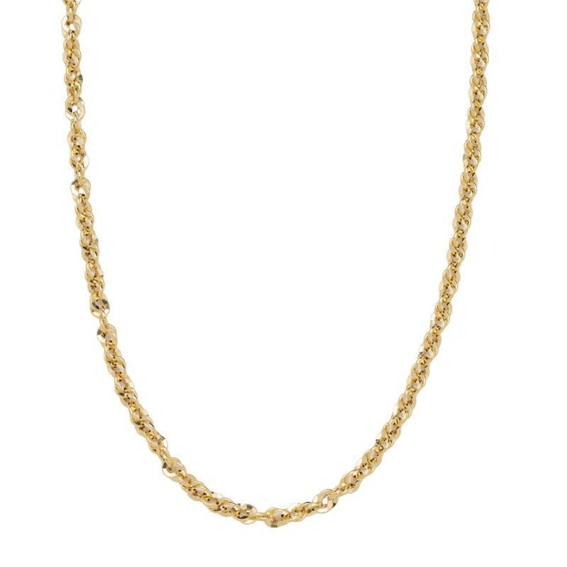 Catena Torchon (rope) diamantata in oro giallo 18 kt