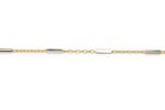 Catena a maglia alternata in oro giallo e bianco 18 kt - immagine 3