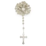 Rosario in argento e cristalli con Madonna della Salute e Croce della Pace