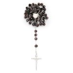 Rosario in argento 925 e cristallo di Murano con Madonna della Salute e Croce della Pace