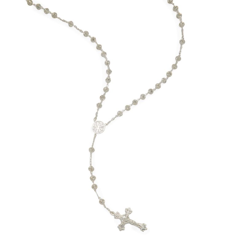 Rosario in argento e cristalli con Madonna della Salute e Croce della Pace