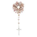 Rosario in argento 925 e cristallo di Murano con Madonna della Salute e Croce della Pace