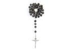 Rosario in argento 925 e cristallo di Murano con Madonna della Salute e Croce della Pace