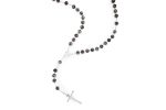 Rosario in argento 925 e cristallo di Murano con Madonna della Salute e Croce della Pace