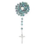 Rosario in argento 925 e cristallo di Murano con Madonna della Salute e Croce della Pace