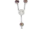 Rosario in argento 925 e cristallo di Murano con Madonna della Salute e Croce della Pace