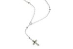 Rosario in argento 925 e Madreperla con Madonna della Salute e Croce della Pace