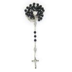 Rosario in argento 925 e Onice Nero con le Medaglie di San Benedetto