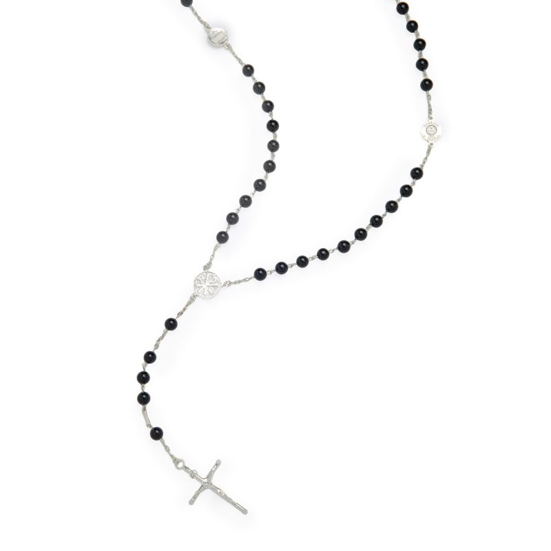 Rosario in argento 925 e Lapislazzuli con le 4 Basiliche Papali