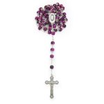 Rosario con gocce d'Acqua Santa con grani in coppetta filigranata