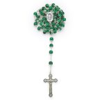 Rosario con gocce d'Acqua Santa con grani in coppetta filigranata