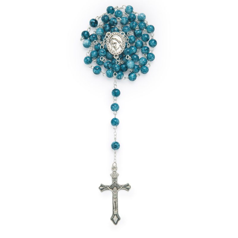 Rosario effetto marmo blu