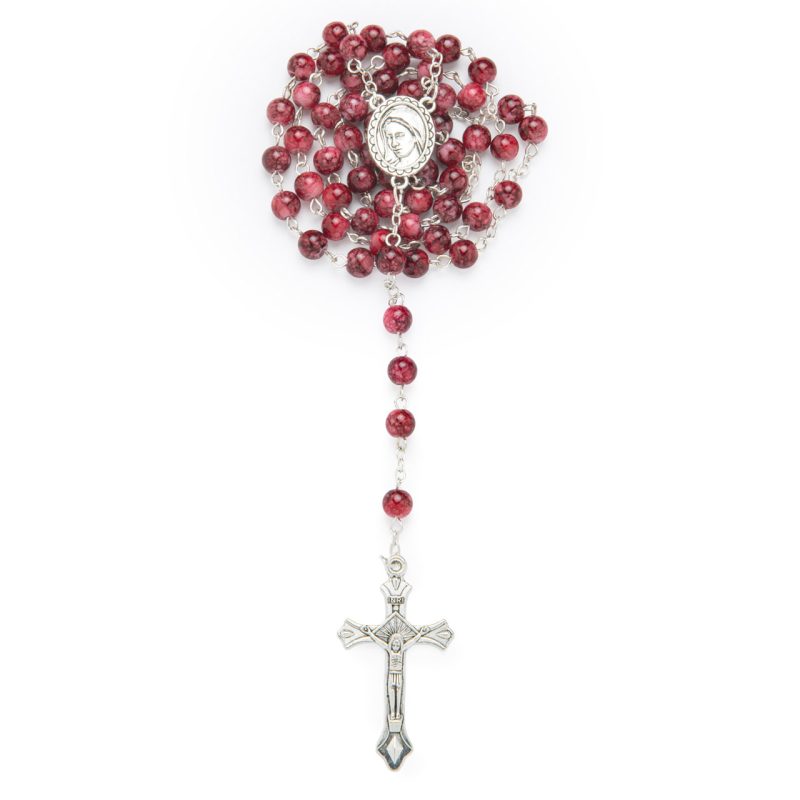 Rosario effetto marmo rosso