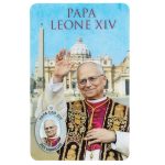 Santino plastificato multilingue di Papa Leone XIV