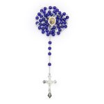 Rosario in vetro blu