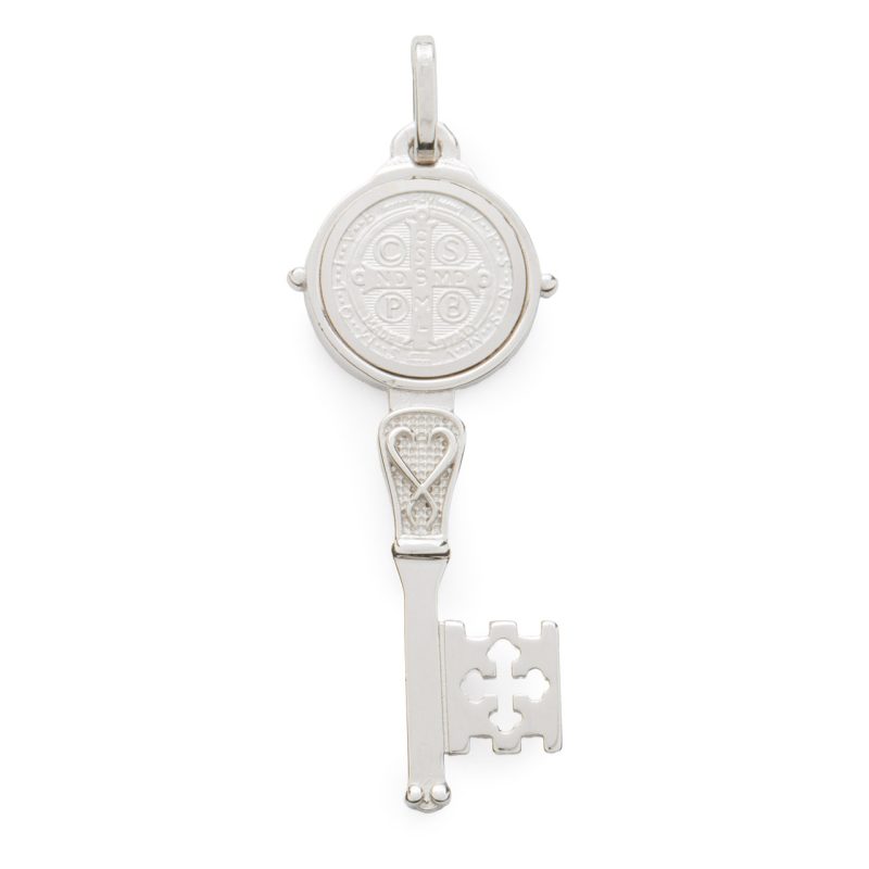 Chiave del Paradiso con la Medaglia di San Benedetto in argento 925