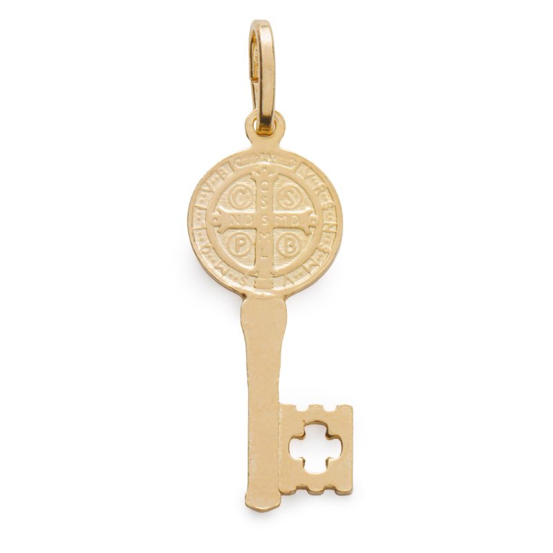 Chiave del Paradiso con la Medaglia di San Benedetto in argento dorato