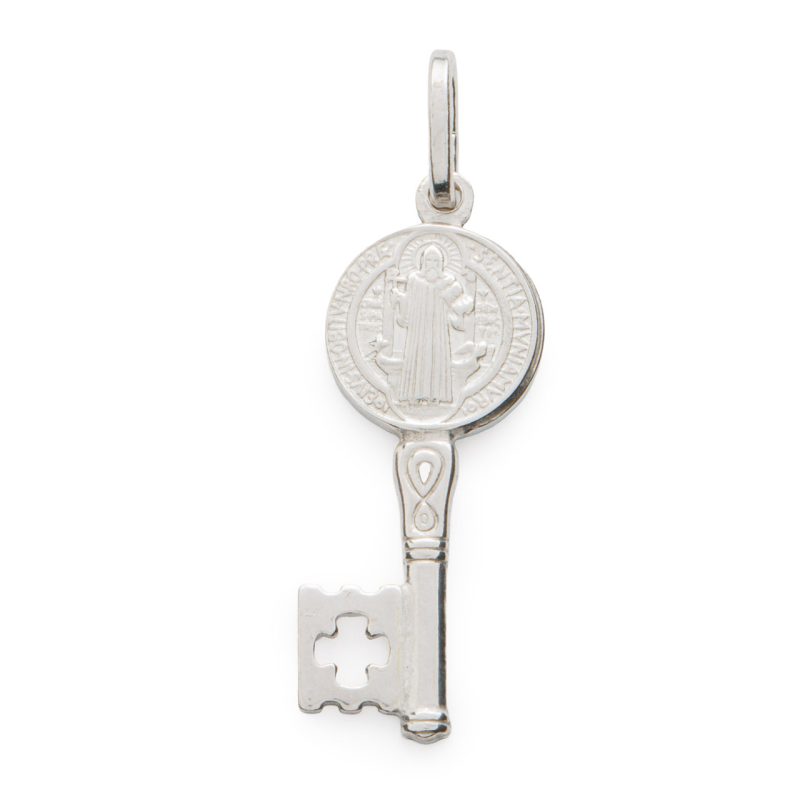 Chiave del Paradiso con la Medaglia di San Benedetto in argento 925