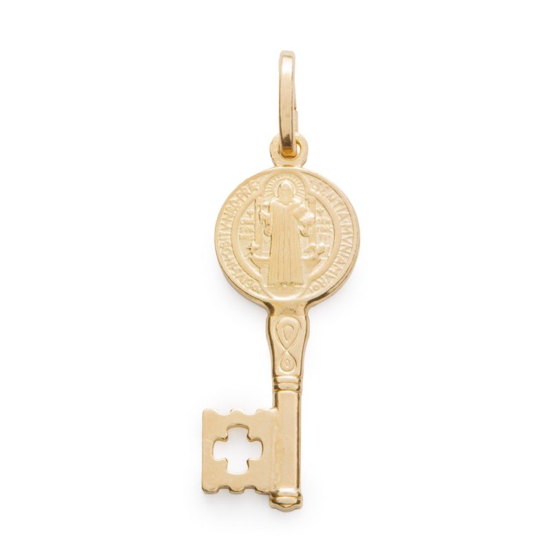 Chiave del Paradiso con la Medaglia di San Benedetto in argento dorato