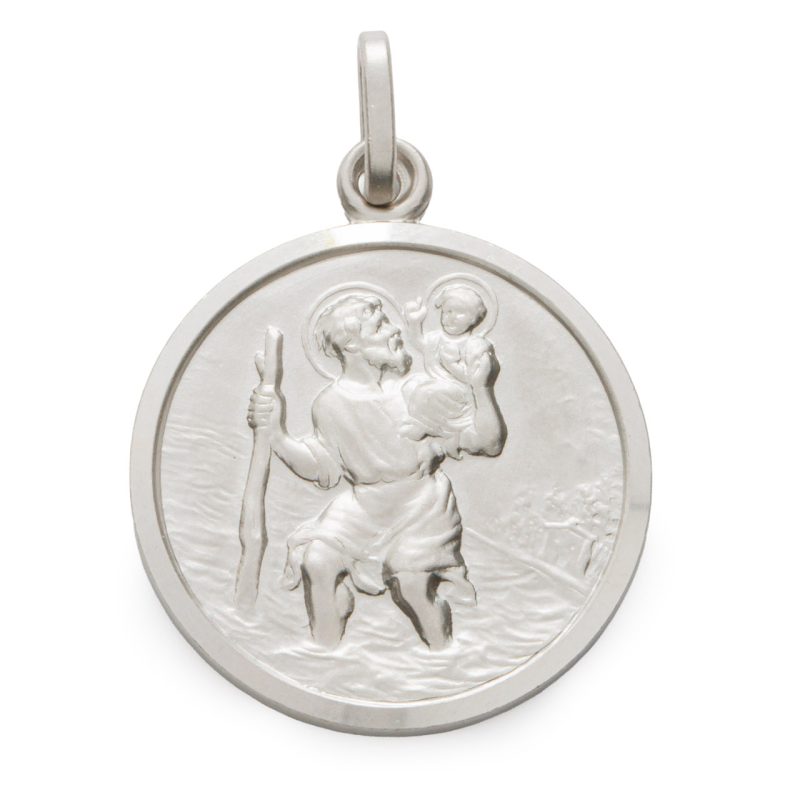 Medaglia di San Cristoforo in argento 925