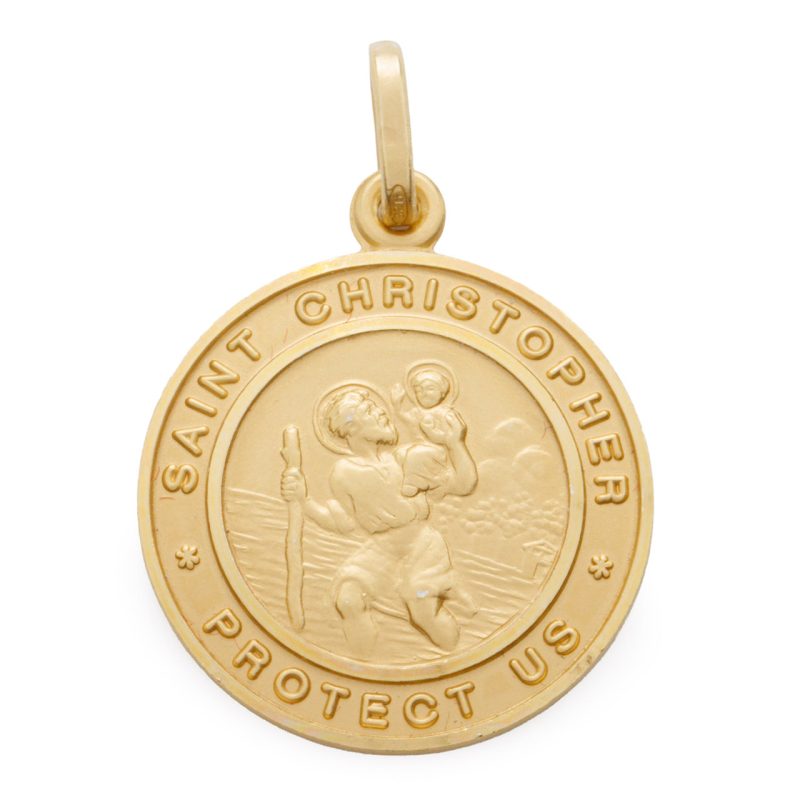 Medaglia di San Cristoforo in argento 925 dorato