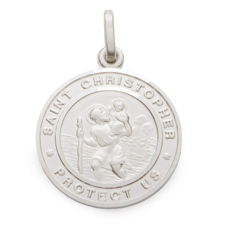 Medaglia di San Cristoforo in argento 925