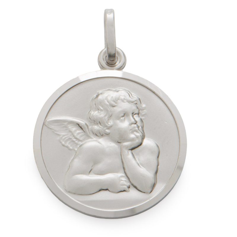 Medaglia dell'Angelo Custode in argento 925