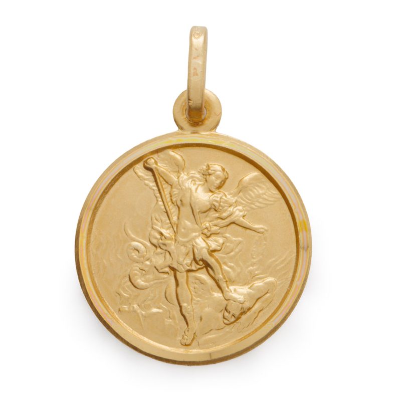 Medaglia di San Michele in argento 925 dorato