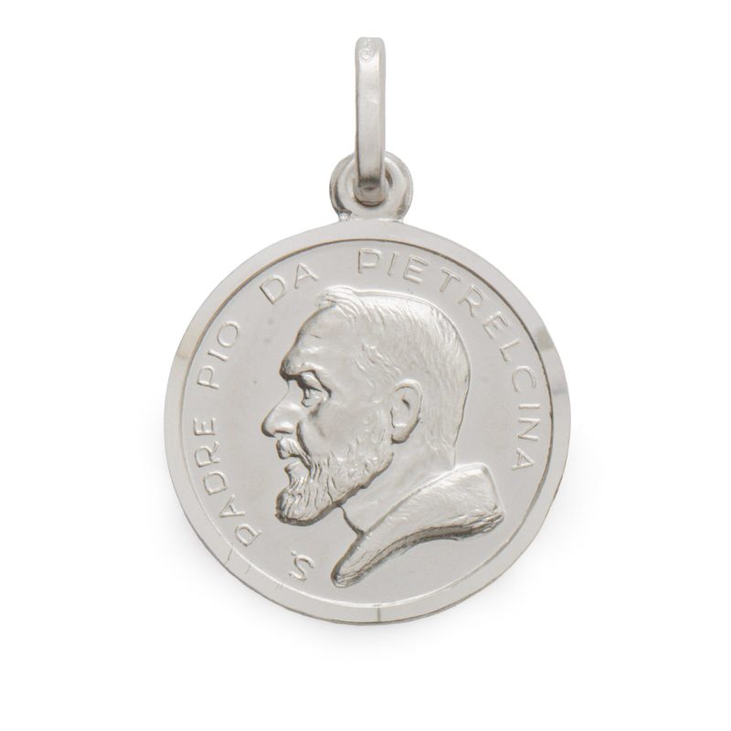 Medaglia di San Padre Pio da Pietrelcina in argento 925
