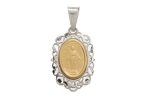 Medaglia Miracolosa in argento 925 bicolore con bordo in filigrana