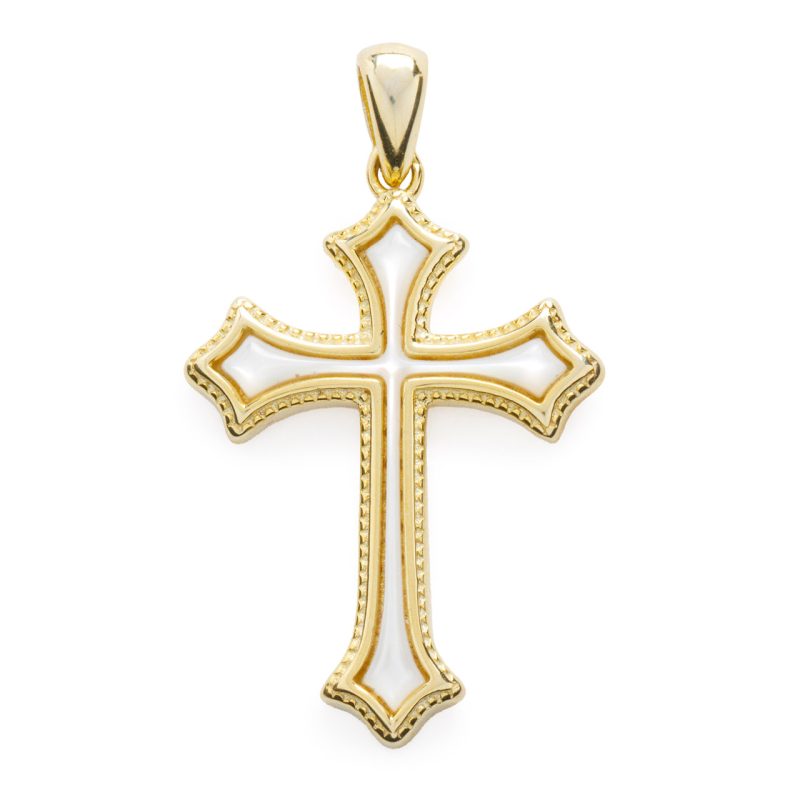 Croce in argento dorato e Madreperla