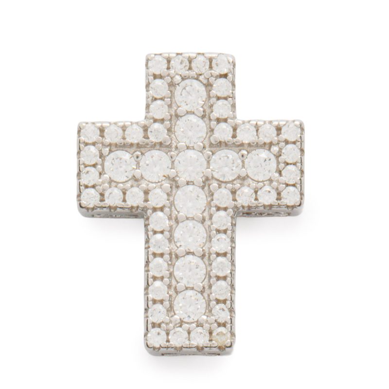 Croce classica in argento 925 e zirconi