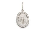 Medaglia Miracolosa in oro 18 kt bianco e zirconi