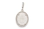 Medaglia Miracolosa in oro 18 kt bianco e zirconi