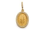 Medaglia Miracolosa in Oro 18 kt e Cristalli