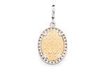Medaglia Miracolosa in oro 18 kt bicolore e zirconi