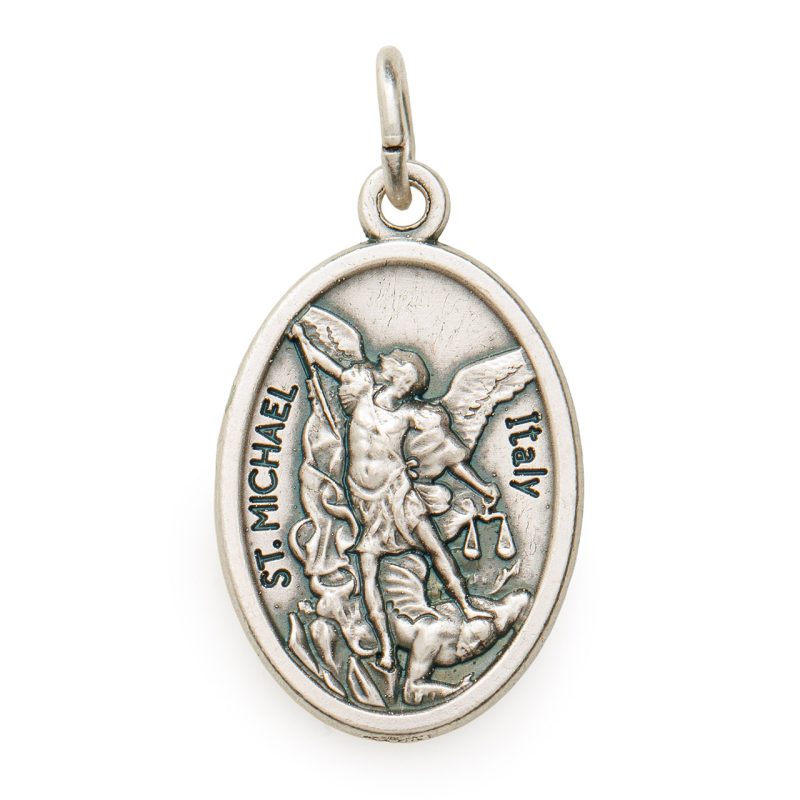 Medaglia di San Michele e l'Angelo Custode in metallo