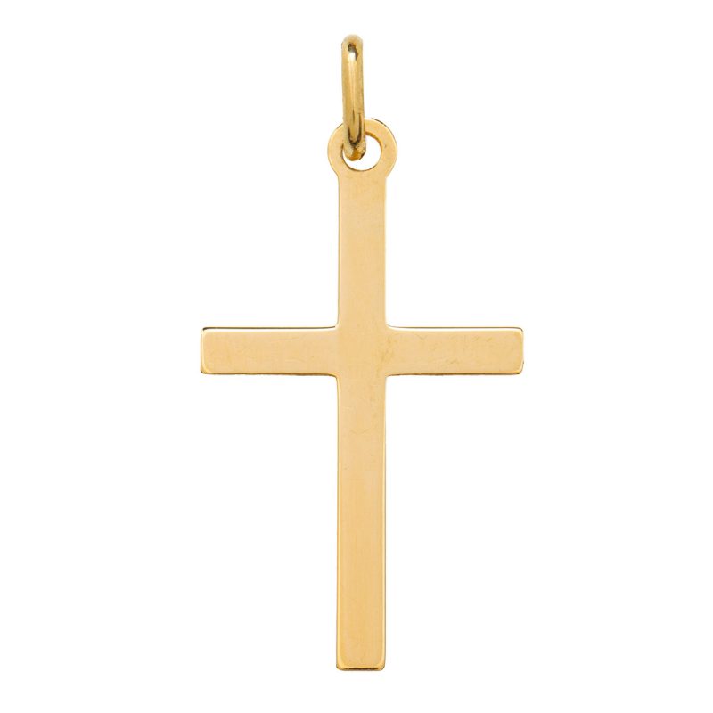 Croce classica finitura lucida in argento 925 dorato