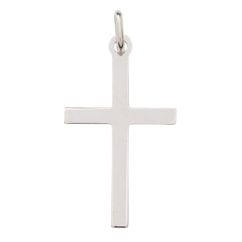 Croce classica finitura lucida in argento 925