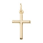 Croce liscia lucida in argento 925 dorato