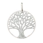 Medaglia Albero della vita in argento 925 e glitter