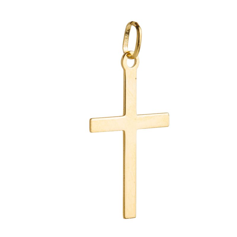 Croce classica finitura lucida in argento 925 dorato