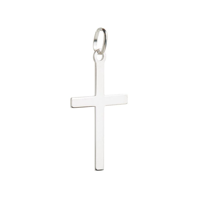 Croce classica finitura lucida in argento 925