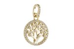Medaglia Albero della vita in argento 925 dorato e zirconi