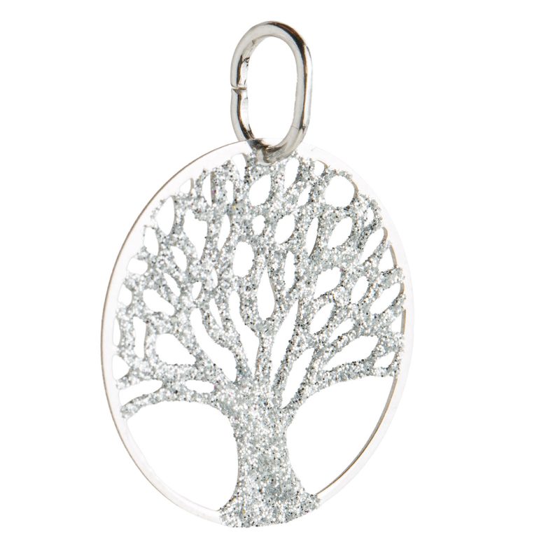 Medaglia Albero della vita in argento 925 e glitter
