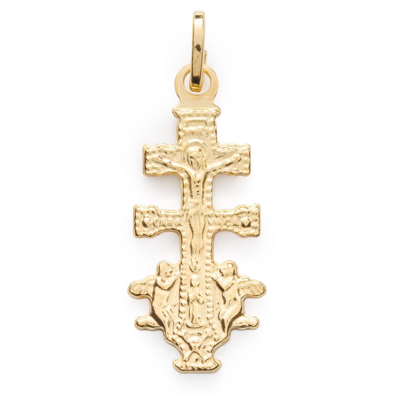 Croce di Caravaca in argento 925 dorato