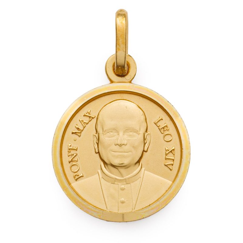 Medaglia di Papa Leone XIV in argento dorato 925